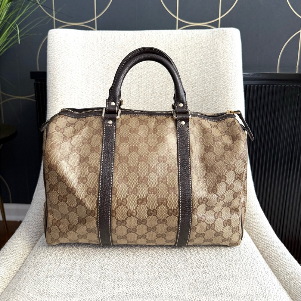 Authentic Gucci Joy Boston bag brown monogram coated canvas medium size - Picture 8 of 16